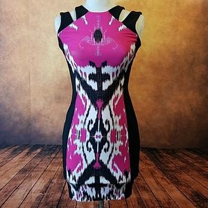 Cache black & pink print dress